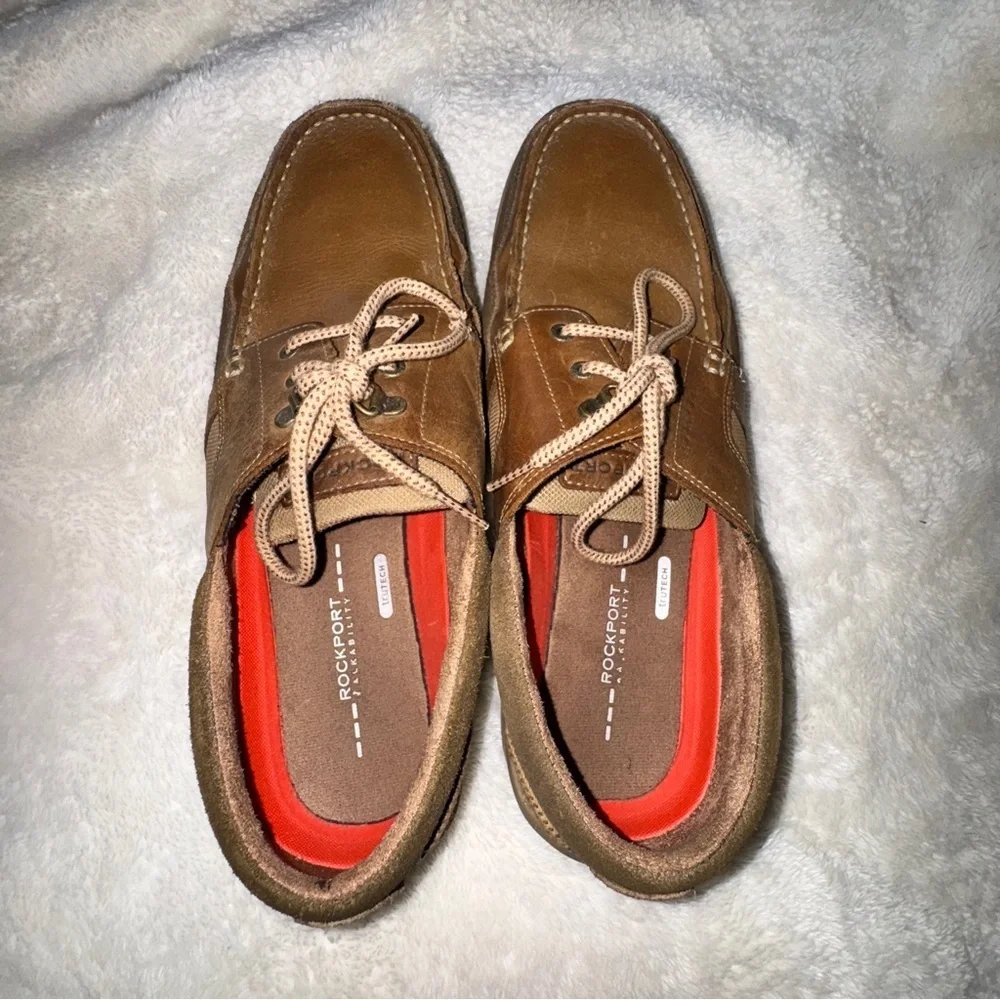 Rockport Brown Leather Boat Shoes